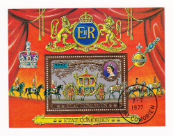 Moroni ÉTAT COMORIEN 1977 Anniversaire COURONNEMENT Queen ELISABETH II England 1000F Comores - Komoren (1975-...)