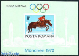 Romania 1972 Olympic Games S/s, Mint NH, Nature - Sport - Horses - Olympic Games - Ongebruikt