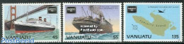 Vanuatu 1986 Ameripex 3v, Mint NH, History - Transport - Various - Philately - Ships And Boats - Maps - Art - Bridges .. - Barcos