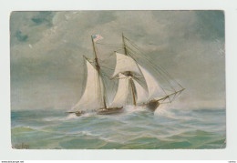 Delcampe - AMERIKANISCHE  SCHONERBRIGG  -  1838  -  KLEINFORMAT - Segelboote