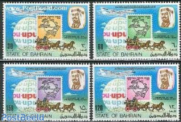 Bahrain 1974 UPU Centenary 4v, Mint NH, Nature - Transport - Horses - U.P.U. - Coaches - Aircraft & Aviation - U.P.U.