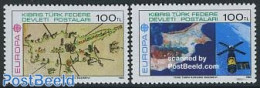 Turkish Cyprus 1983 Europa 2v, Mint NH, History - Transport - Various - Europa (cept) - Space Exploration - Maps - Aardrijkskunde