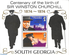 South Georgia / Falklands Dep. 1974 Sir Winston Churchill S/s, Mint NH, History - Transport - Churchill - Ships And Bo.. - Sir Winston Churchill