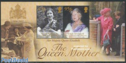 South Georgia / Falklands Dep. 2002 Queen Mother S/s, Mint NH, History - Nature - Kings & Queens (Royalty) - Dogs - Königshäuser, Adel
