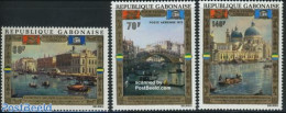 Gabon 1972 Save Venice 3v, Mint NH, History - Transport - Unesco - Ships And Boats - Art - Bridges And Tunnels - Paint.. - Neufs