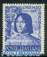 Italy 1949 L. De Medici Il Magnifico 1v, Mint NH - Andere & Zonder Classificatie