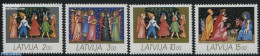 Latvia 1992 Christmas 4v, Mint NH, Religion - Angels - Christmas - Christianisme