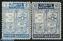 Türkiye 1940 Balkan Entente 2v, Mint NH, History - Various - Coat Of Arms - Europa Hang-on Issues - Joint Issues - Sonstige & Ohne Zuordnung