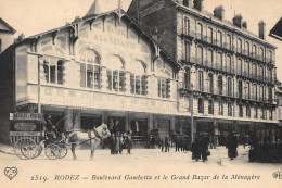 RODEZ : Boulevard Gambetta Et Le Grand Bazar De La Menagere - Tres Bon Etat - Rodez