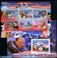 Guinea, Republic 2008 Steve Fossett 7v (2 S/s), Mint NH, Transport - Automobiles - Aircraft & Aviation - Autos