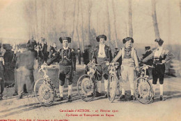 AUXON : 27 Fevrier 1910 Cyclistes Et Trompettes Au Repos - Tres Bon Etat - Altri & Non Classificati