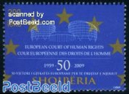 Albania 2009 European Court Of Human Rights 1v, Mint NH, History - Various - Europa Hang-on Issues - Human Rights - Ju.. - Europese Gedachte