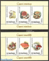 Romania 2003 Mushrooms 2 S/s, Mint NH, Nature - Mushrooms - Unused Stamps