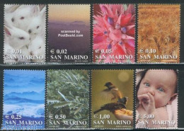 San Marino 2002 Definitives, Colours Of Life 8v, Mint NH, Nature - Animals (others & Mixed) - Birds - Flowers & Plants - Unused Stamps