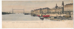 Carte Panoramique - ROUEN - Vue Sur La Basse-Seine Et Les Quais Prise En Aval Du Pont Boïeldieu (28x11) - Très Bon état - Rouen