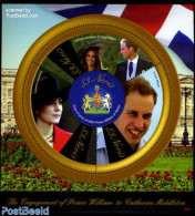 Nevis 2010 Royal Engagement Of William & Kate S/s, Mint NH, History - Various - Coat Of Arms - Kings & Queens (Royalty.. - Königshäuser, Adel
