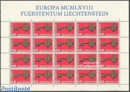 Liechtenstein 1968 Europa M/s Of 20, Mint NH, History - Europa (cept) - Unused Stamps