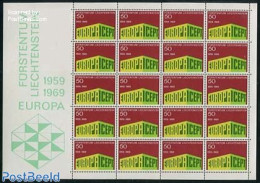 Liechtenstein 1969 Europa M/s (with 20 Stamps), Mint NH, History - Europa (cept) - Ungebraucht