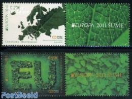 Montenegro 2011 Europa, Forests 2v+tabs, Mint NH, History - Nature - Various - Europa (cept) - Trees & Forests - Agric.. - Rotary Club