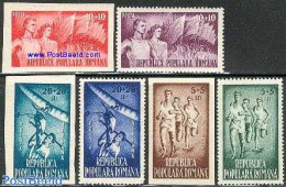 Romania 1948 Sports 6v, Mint NH, Sport - Transport - Athletics - Sport (other And Mixed) - Aircraft & Aviation - Unused Stamps