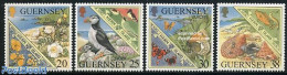 Guernsey 1999 Herm Island 4v, Mint NH, History - Nature - Europa (cept) - Birds - Butterflies - Fish - Flowers & Plant.. - Fishes