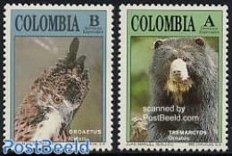 Colombia 1992 EMS, Animals 2v, Mint NH, Nature - Animals (others & Mixed) - Bears - Birds - Birds Of Prey - Colombia