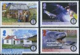 South Georgia / Falklands Dep. 2008 Int. Pole Ice Year 4v, Mint NH, Nature - Science - Birds - Penguins - Sea Mammals .. - Vita Acquatica