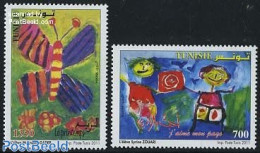 Tunisia 2011 Children Drawings 2v, Mint NH, Art - Children Drawings - Tunisia (1956-...)