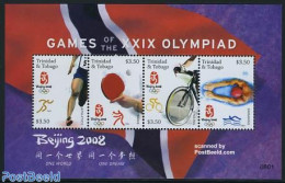 Trinidad & Tobago 2008 Beijing Olympics 4v M/s, Mint NH, Sport - Cycling - Olympic Games - Swimming - Table Tennis - Ciclismo