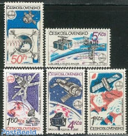 Czechoslovkia 1980 Intercosmos 5v, Mint NH, Transport - Space Exploration - Other & Unclassified