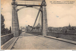BEAUMONT-sur-SARTHE : Le Pont Suspendu Et Vue Partielle - Etat - Beaumont Sur Sarthe