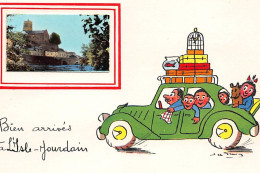 ISLE JOURDAIN : Illustration Jean De Pressac, Bien Arrivés, Voitures - Tres Bon Etat - L'Isle Jourdain