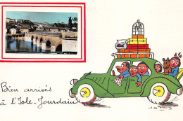 ISLE JOURDAIN : Illustration Jean De Pressac, Bien Arrivés, Voitures - Tres Bon Etat - L'Isle Jourdain