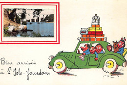 ISLE JOURDAIN : Illustration Jean De Pressac, Bien Arrivés, Voitures - Tres Bon Etat - L'Isle Jourdain