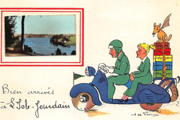 ISLE JOURDAIN : Illustration Jean De Pressac, Bien Arrivés, Moto - Tres Bon Etat - L'Isle Jourdain