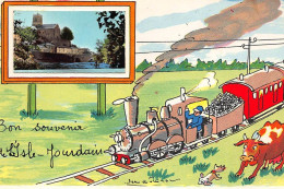 ISLE JOURDAIN : Illustration Jean De Pressac, Bon Souvenir, Train - Tres Bon Etat - L'Isle Jourdain