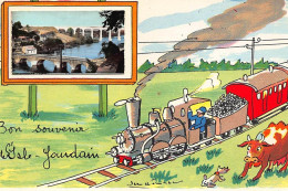 ISLE JOURDAIN : Illustration Jean De Pressac, Bon Souvenir, Train - Tres Bon Etat - L'Isle Jourdain