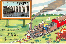 ISLE JOURDAIN : Illustration Jean De Pressac, Bon Souvenir, Train - Tres Bon Etat - L'Isle Jourdain