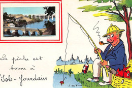 ISLE JOURDAIN : Illustration Jean De Pressac, La Peche Est Bonne - Tres Bon Etat - L'Isle Jourdain