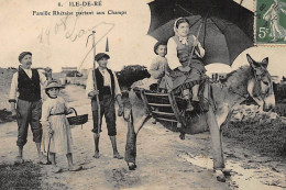 ILE-de-RE : Famille Rhétaise Parant Aux Champs, âne - Tres Bon Etat - La Rochelle