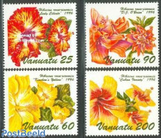 Vanuatu 1996 Hibiscus Flowers 4v, Mint NH, Nature - Flowers & Plants - Vanuatu (1980-...)