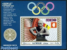 Ajman 1969 Olympic Games S/s, Imperforated, Mint NH, Sport - Boxing - Olympic Games - Boxe