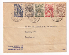 Lettre 1949 Pays Bas Hollande Amsterdam Orange Groningen Voor Het Kind Enfence Childhood - Postal History