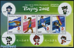 Togo 2008 Beijing Olympics 4v M/s, Mint NH, Sport - Athletics - Football - Olympic Games - Sailing - Swimming - Athlétisme