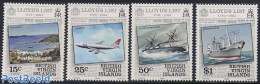 Virgin Islands 1984 Lloyds List 4v, Mint NH, Transport - Various - Aircraft & Aviation - Ships And Boats - Banking And.. - Vliegtuigen