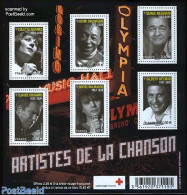 France 2011 Populair Singers 6v M/s, Mint NH, Health - Performance Art - Red Cross - Music - Popular Music - Nuovi