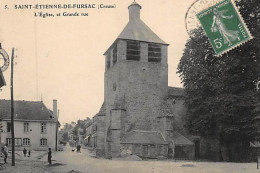 SAINT ETIENNE DE FURSAC : L'église Et Grande Rue - Très Bon état - Autres & Non Classés