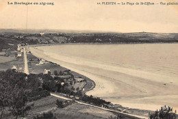 PLESTIN LES GREVES : La Plage De Saint Efflam - Vue Générale (la Bretagne En Zig Zag) - Très Bon état - Plestin-les-Greves