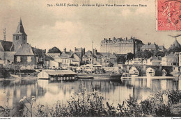 SABLE-sur-SARTHE : Ancienne Eglise Notre-dame Et Les Vieux Ponts - Tres Bon Etat - Sable Sur Sarthe