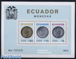 Ecuador 1973 Coins S/s, Mint NH, Various - Money On Stamps - Munten